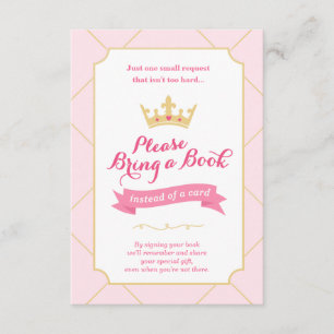 Cartão De Informações Livro em vez de uma menina da princesa chá de