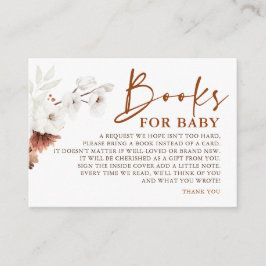 Cartão De Informações Livro Floral de Terracota para Chaveiro de Bebê