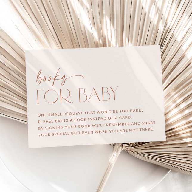 Cartão De Informações Livro Mínimo, Moderno, Terracotta, Livros Para Beb (Criador carregado)