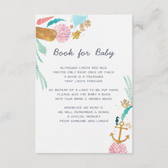 Cartão De Informações Livro Náutico para Bebê (Frente)