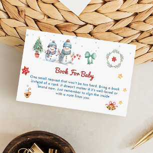 Cartão De Informações Livro Para Festa De Neve De Bebê De Natal
