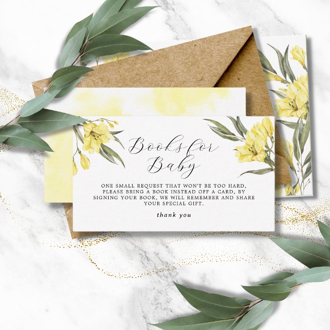 Cartão De Informações Livro para Flores Amarelas Bebidas Cadeado Verde (Criador carregado)