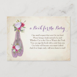 Cartão De Informações Livro Para o Bebê, Inserto de Ballet Roxo