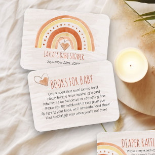 Cartão De Informações Livro para o poema do bebê Neutro Arco-íris Chá de
