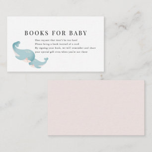 Cartão De Informações Livro Solicitado Chuveirinho de Bebê Baleia Rosa