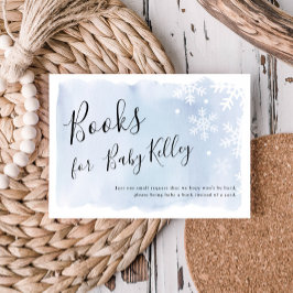 Cartão De Informações Livro Solicitar Livros Azuis de Flocos de Neve par