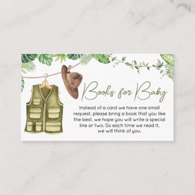 Cartão De Informações Livro Tropical Safari de Animais Selvagens (Frente)