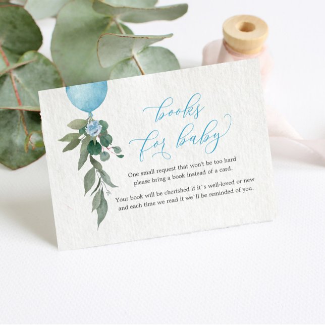 Cartão De Informações Livro Verde Balão Para Chá de fraldas De Bebê (Criador carregado)