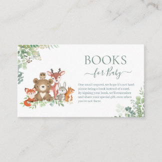 Cartão De Informações Livro verde de animais florestais para Chás de fra