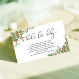 Cartão De Informações Livro verde do inverno para o bilhete de bebê