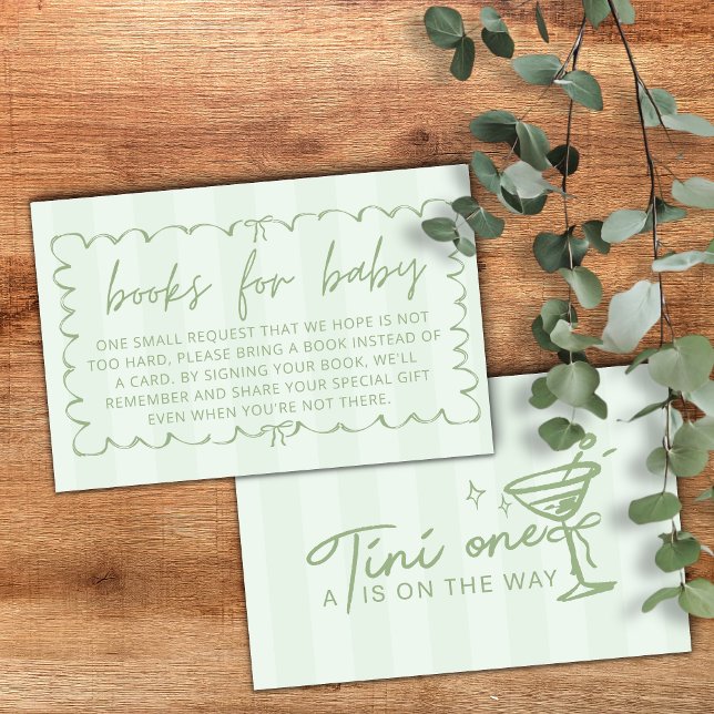 Cartão De Informações Livro Verde Um Tini Um Chá de fraldas para Bebê (Criador carregado)