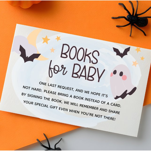 Cartão De Informações Livros Adoráveis do Pequeno Boo para Bebê (Adorable Little Boo Books for Baby Enclosure Card)