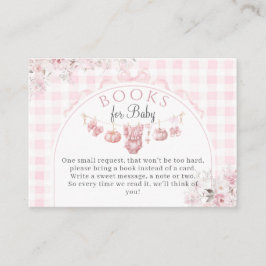 Cartão De Informações livros Arco Floral Chá de fraldas Rosa Pumpkin Gir