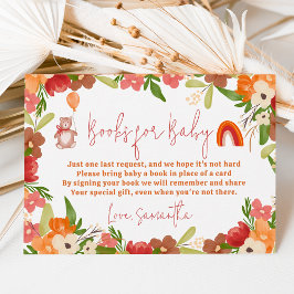 Cartão De Informações Livros arco-íris de ursos bonitos para chá de fral