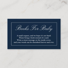 Cartão De Informações Livros Azuis Marinho Minimalistas Clássicos Para B