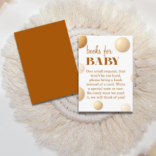 Cartão De Informações Livros Balão Dourado para Banho de Bebê Neutro