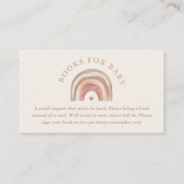 Cartão De Informações Livros Boho Arco-Íris Neutros para Bebê