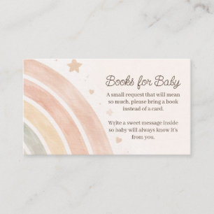 Cartão De Informações Livros Boho Arco-Íris para Bebê Chuveiro de Bebê M