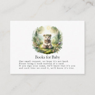 Cartão De Informações Livros Boho Floresta Urso para Chá de Bebê