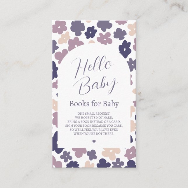 Cartão De Informações Livros bonitos de margarida para bebê (Frente)