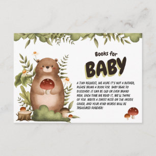 Cartão De Informações Livros caprichosos de urso da floresta para Bebê