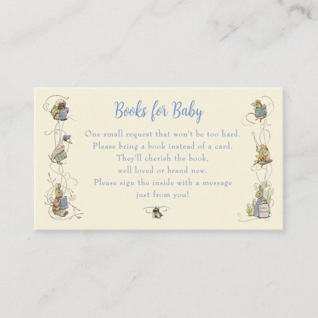 Cartão De Informações Livros Clássicos do Peter Coelho para Bebê (Frente)