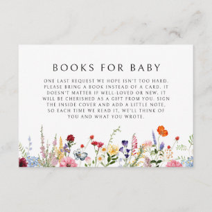Cartão De Informações Livros Coloridos de Flor Selvagem para Bebê