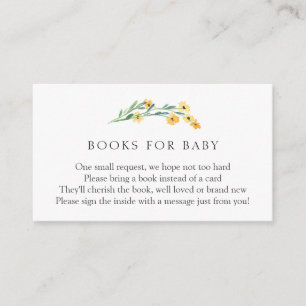 Cartão De Informações Livros Coloridos de Flores Selvagens para Bebê