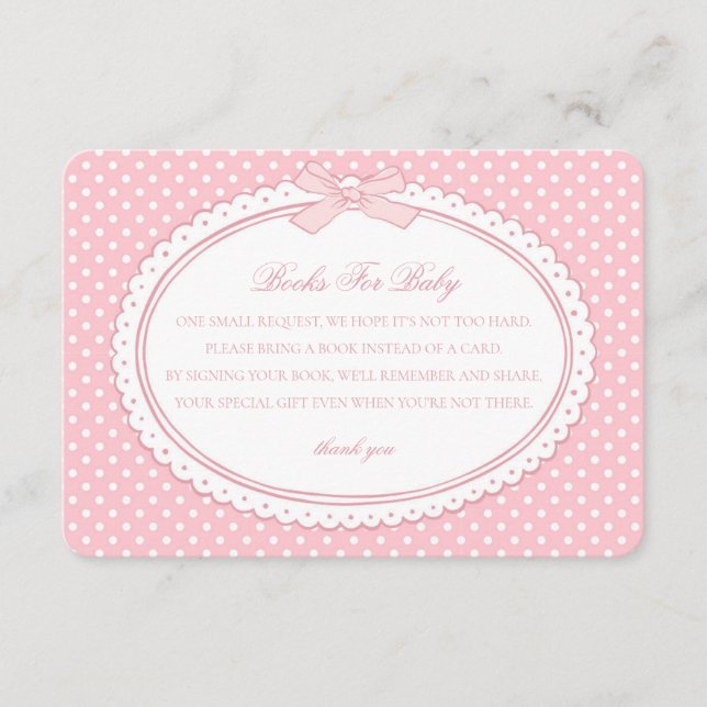 Cartão De Informações Livros Coquette de Ginga Rosa para Bebê (Frente)