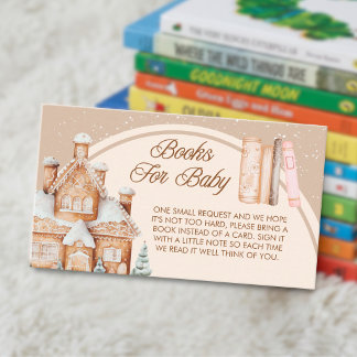 Cartão De Informações Livros da Casa de Gingerbread da Aldeia de Inverno