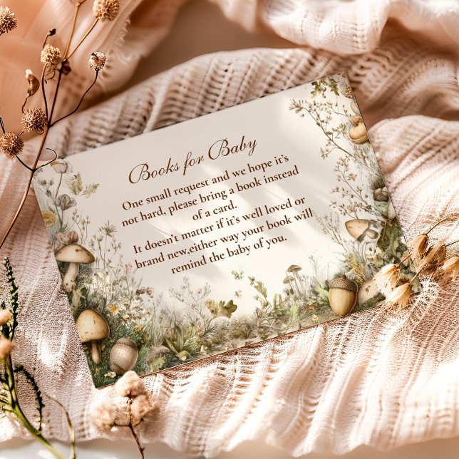 Cartão De Informações Livros da Floresta de Cogumelos para Bebê  (Criador carregado)