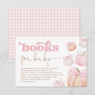 Cartão De Informações Livros de Abóbora Pastel Coquette para Bebê Menina