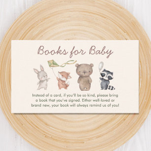 Cartão De Informações Livros de Animais da Floresta Para Chá de Bebê