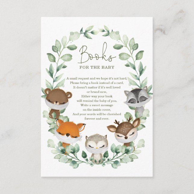 Cartão De Informações Livros de animais de floresta em quarentena (Frente)