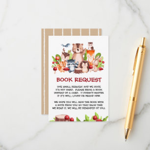 Cartão De Informações Livros de Animais de Floresta Solicitam Livros par
