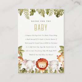 Cartão De Informações Livros De Animais De Safari Tropical Selvagens Par