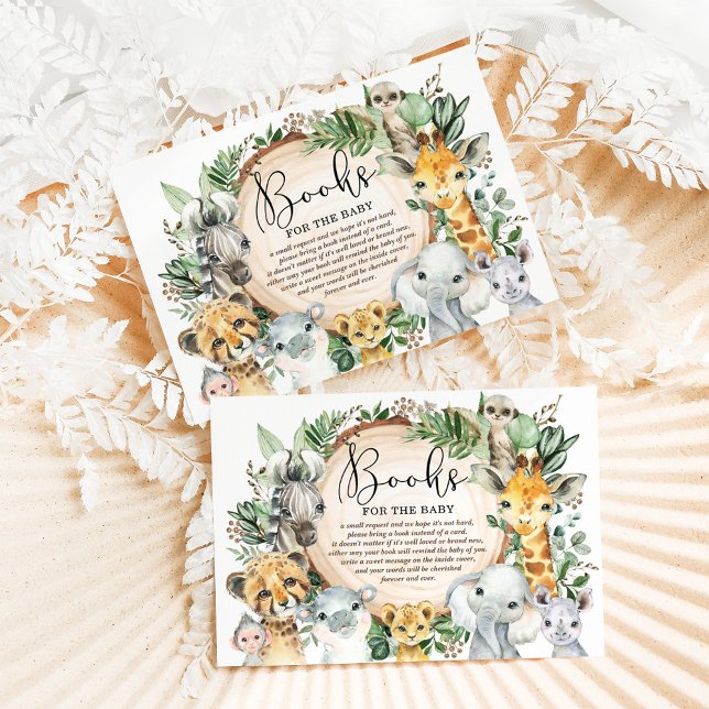 Cartão De Informações Livros de Animais Selvagens Safari Rústico para Bi (Criador carregado)