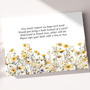 Cartão De Informações Livros de Aquarela Boho Flor Silvestre Amarela Par