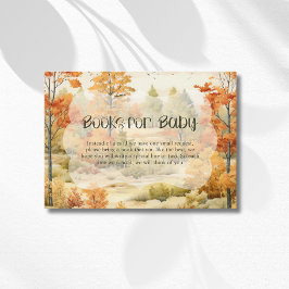 Cartão De Informações Livros de Aquarela de Floresta Outonal Elegante Pa