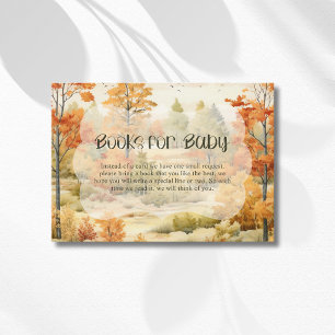 Cartão De Informações Livros de Aquarela de Floresta Outonal Elegante Pa
