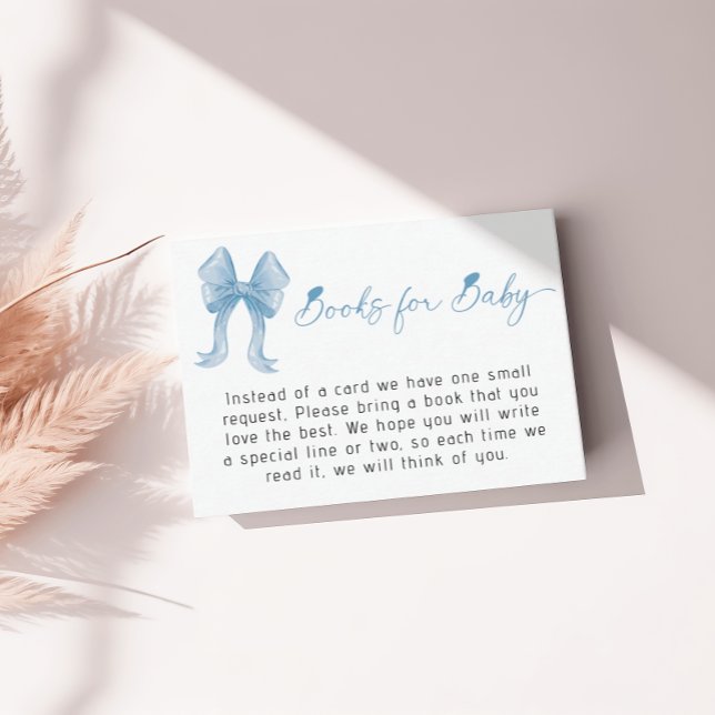 Cartão De Informações Livros de Arco Azul Chá de fraldas para Bebê (Criador carregado)