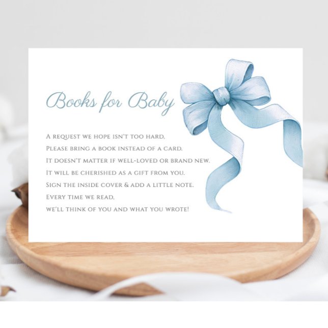 Cartão De Informações Livros de arco de aquarela azul para bebê (Criador carregado)