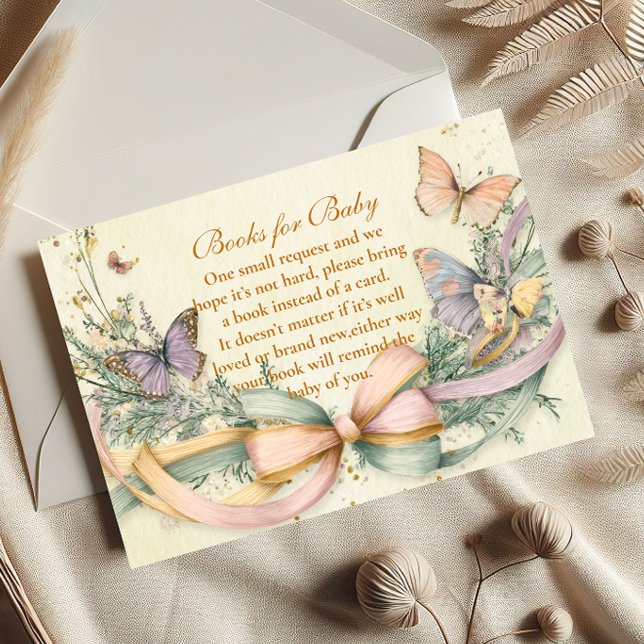 Cartão De Informações Livros de Arco de borboleta branca para bebê (Criador carregado)