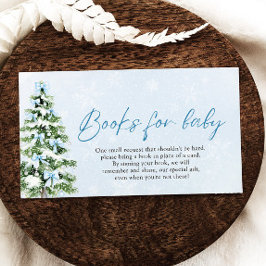 Cartão De Informações Livros de Árvore de Natal de Arco Azul para Chá de