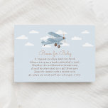 Cartão De Informações Livros de avião viagens vintage para bebê<br><div class="desc">Crie uma placa de gabinete personalizada de solicitação de livro para seu evento especial,  com um biplano vintage com detalhes neutros.</div>