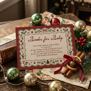 Cartão De Informações Livros de Babá de Natal Caprichosos para Bebê