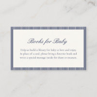 Livros de Baby Shower Preppy Listrados de Azul Mar