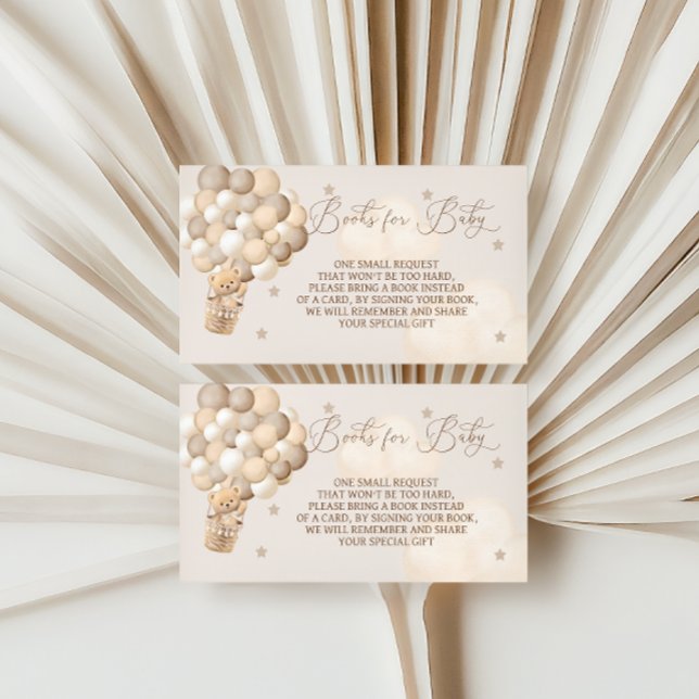 Cartão De Informações Livros de balões de urso marrom para bebê Chuv de  (Criador carregado)