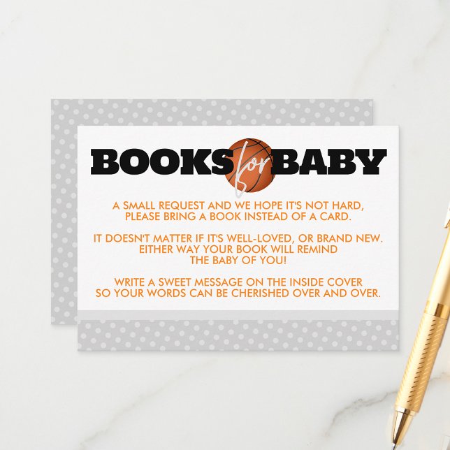 Cartão De Informações Livros de basquete para receptáculo de bebês - Ins (Basketball Books for Baby Inserts)
