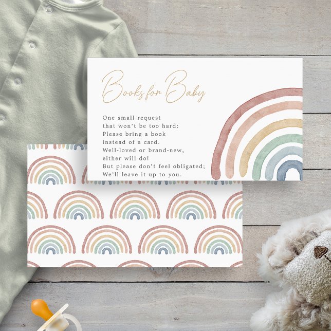 Cartão De Informações Livros De Bebê (Cute Boho Rainbow Baby Books Enclosure Card by Painted Paperie
)